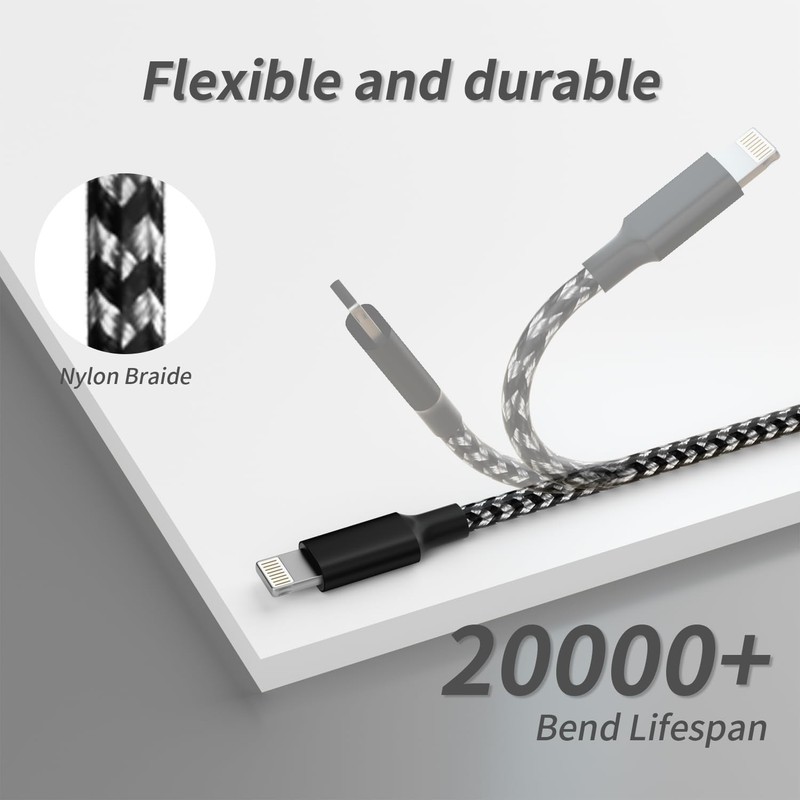2 Pack 4FT Braided 3 in 1 USB Charging Cable for iPhone 17 & Android Devices gallery