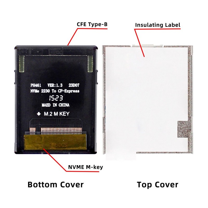 Chenyang Type-B to NVME 2230 Memory Card Kit Case M-key Adapter CFE CFB PCIe gallery