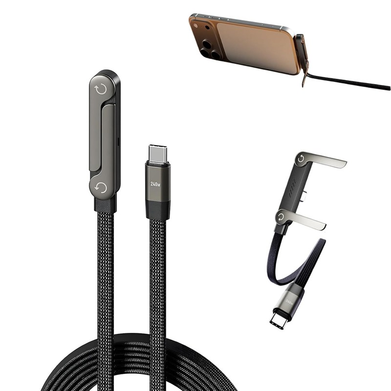 2-In-1 Charging Cable & Stand for Gamers, Fast Charge, 5FT 240W USB-C | Zinc-Al