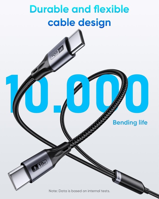 2-in-1 USB C to USB C Cable 5FT, 60W Max Fast Charging Type C Multi Cable Pho... gallery