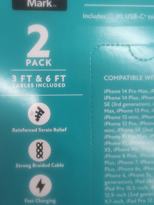 Member's Mark USB Charge & Sync 8-Pin Cables - Made for iPhone, iPad, iPod Store gallery