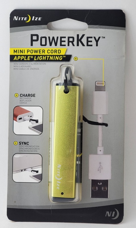 iPod iPhone iPad Mini Power Cord Nite Ize PowerKey Charge & Sync Data USB Cable