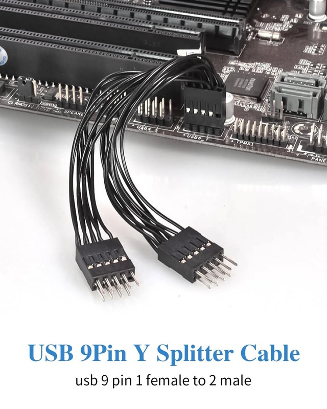 USB Splitter Cable, 5Inch/13cm, USB 2.0 9Pin Female to Dual 9 Pin Male Extens... gallery