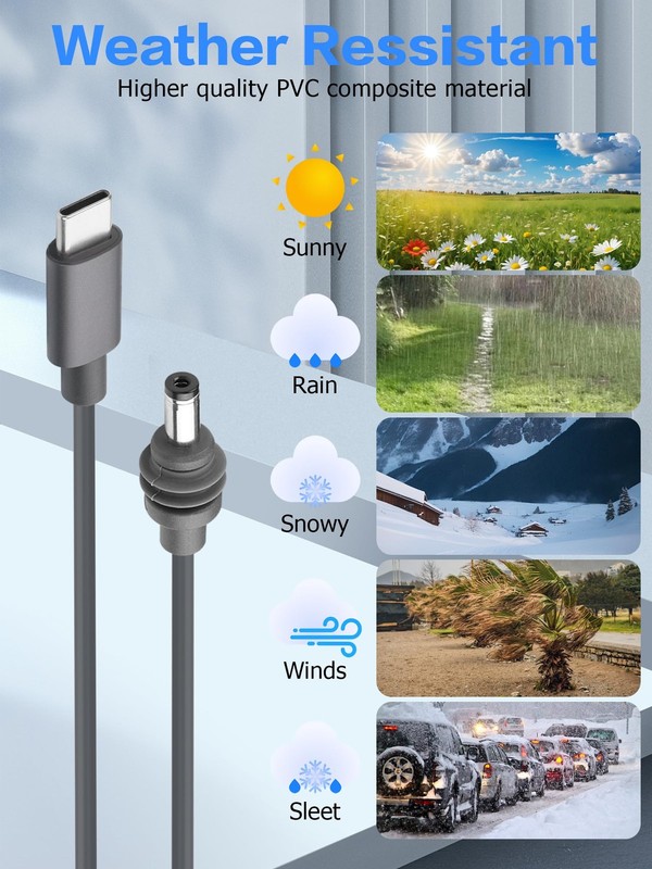 18AWG Starlink Mini USB C Cable 100W Input USB Type C to DC Waterproof Cable ... gallery