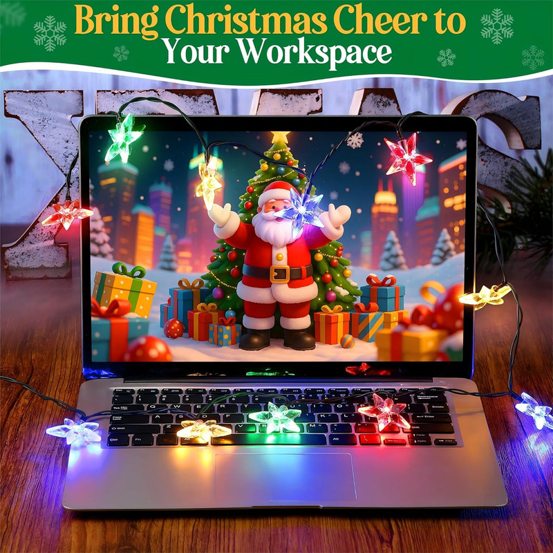 1 Pack USB Type C Christmas Light Phone Charger Cable, Multicolor 12 LED 50 Inch gallery