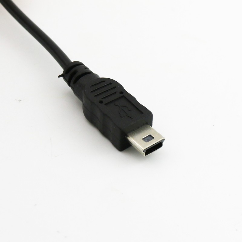 1pc USB Mini Female To Mini Male and Micro Right Angle Male Charger Y Cable 30cm gallery
