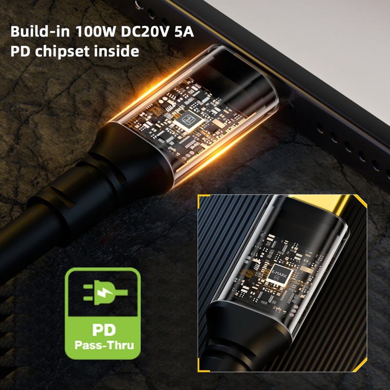 Chenyang 100W USB4 20Gbps Stretch Coiled USB-C Cable 8K for Keyboard Tablet gallery