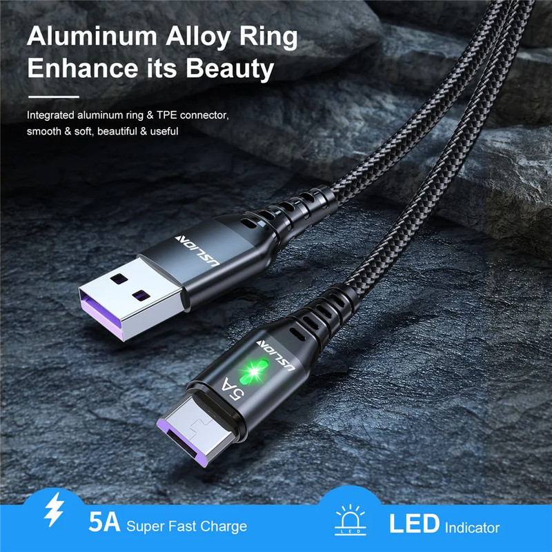 5A Micro USB Cable Fast Charging Mobile Phone Micro USB Wire Cord for Xiaomi And gallery