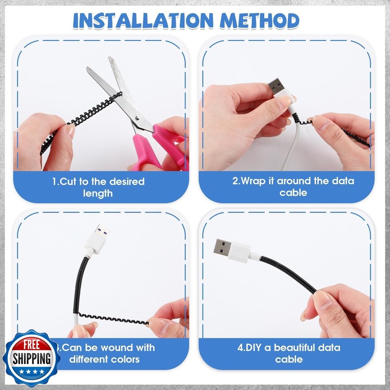 Frienda 10 Pcs 10 Pcs Spiral Cable Protector Chargers Cord Protector Data Cab gallery