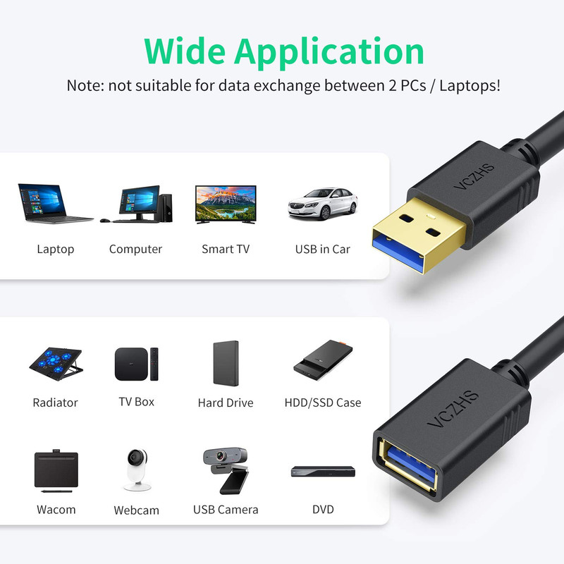 USB 3.0 Extension Cable 10ft High-Speed Data Transfer for Mouse Keyboard Printer gallery