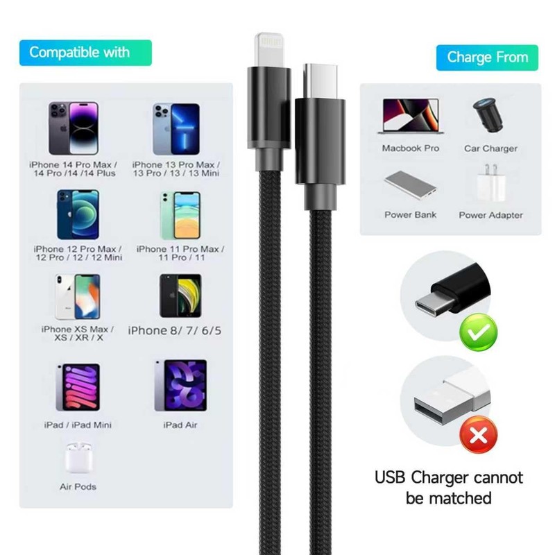 for USB C to Lightning Cable 15FT/5M 1 Pack MFi Certified 27W PD Fast Chargin... gallery
