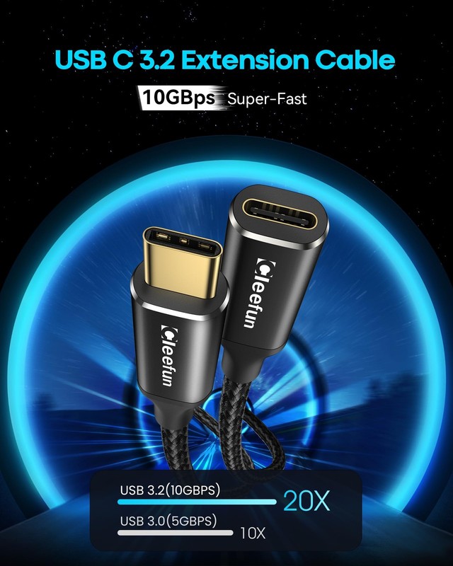 Usb C Extension Cable 1ft Usb C 3.2 Male To Usb C Female Extension Cable 10gbps gallery