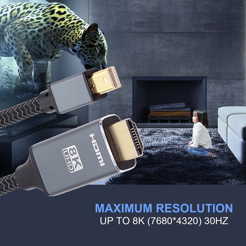 Chenyang 8K 60hz Mini DisplayPort 1.4 Source to HDMI 2.0 Display Monitor Cable gallery