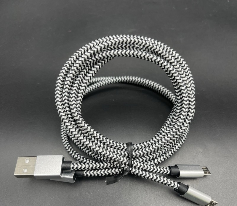 Lot of 2 Android Micro USB Cables Nylon Braided High Speed Charger Cords 31″