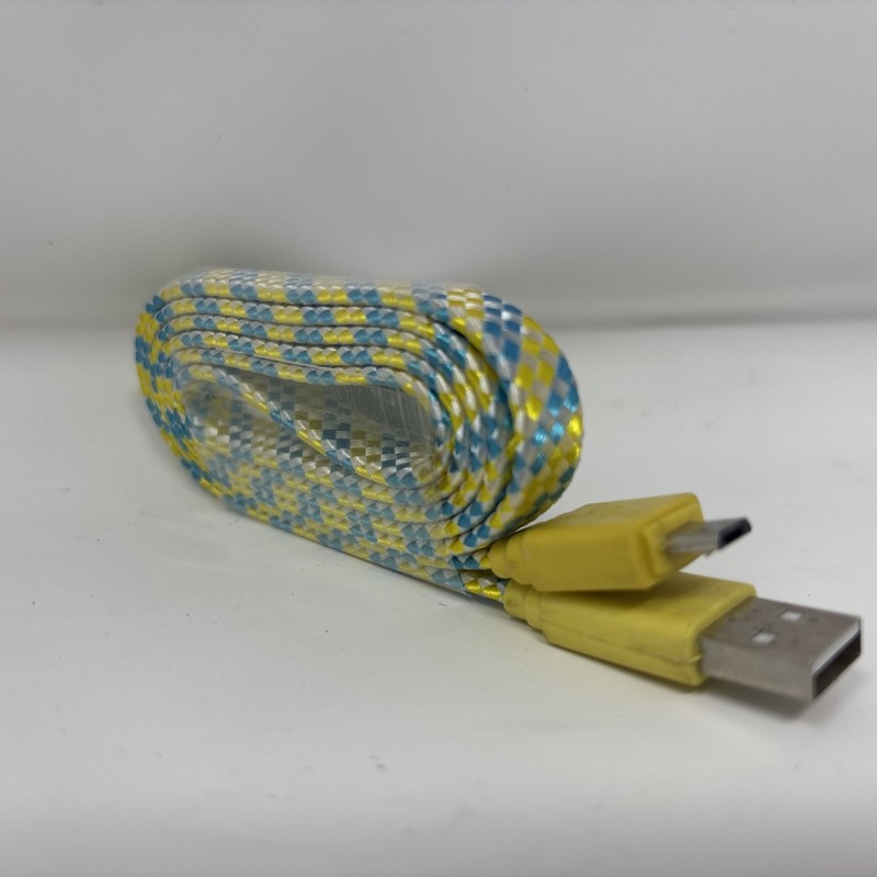 7-eleven braided micro charge/sync cable 38inches Nylon yellow/white/blue gallery