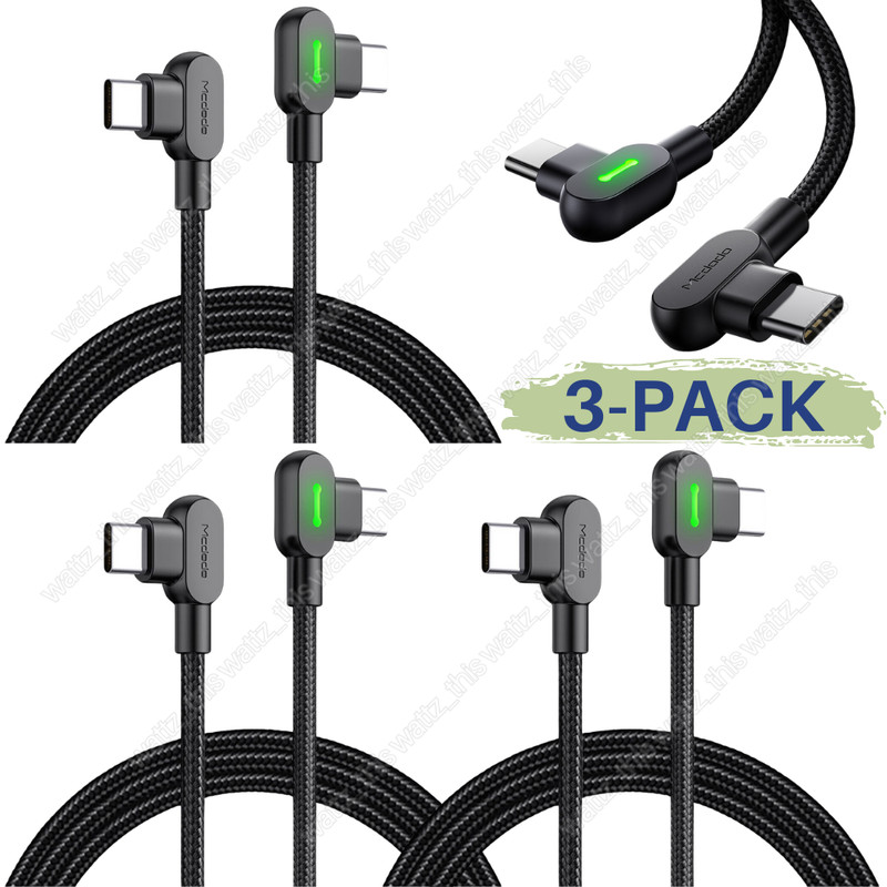 3-PACK MCDODO 3A PD 60W USB C to Type C Fast Charging Cable Charger Data Cord