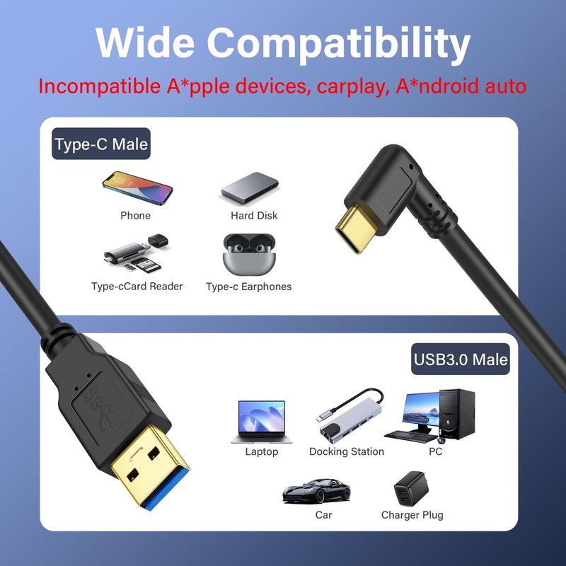 Retractable Coiled USB 3.0 To Type C Cable 5Gbps 90 Degree Fast Charging MR gallery