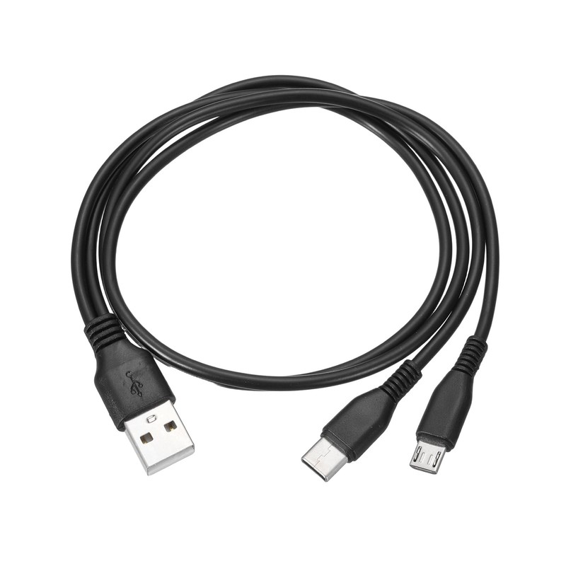 Multi USB A to Micro USB and USB Type C 2 in 1 Splitter Charging Cable Cord 2…