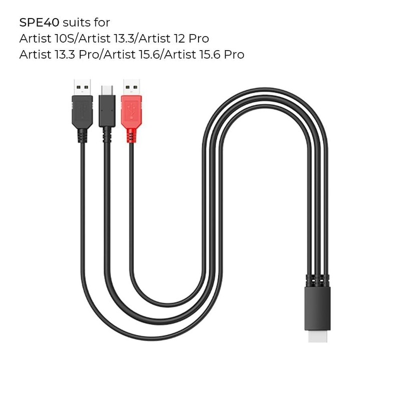 SPE40 3 In 1 Cable For XPPen Artist 12/13.3/15.6 Pro V2 Drawing Tablet Pen gallery