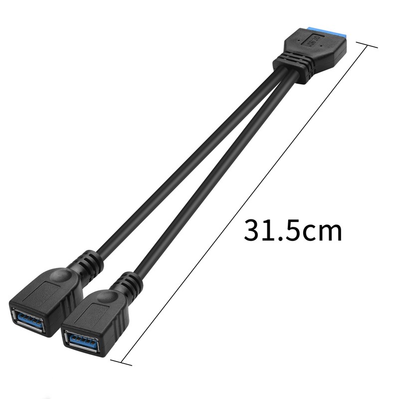 Dual USB 3.0 to Motherboard 19/20pin Y Splitter Cable USB 3.0 A Female to 20 ... gallery
