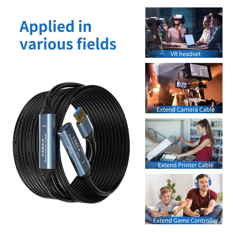 USB 3.0 Extension Cable 50FT Type A Male to Female Active Extender Cord with ... gallery