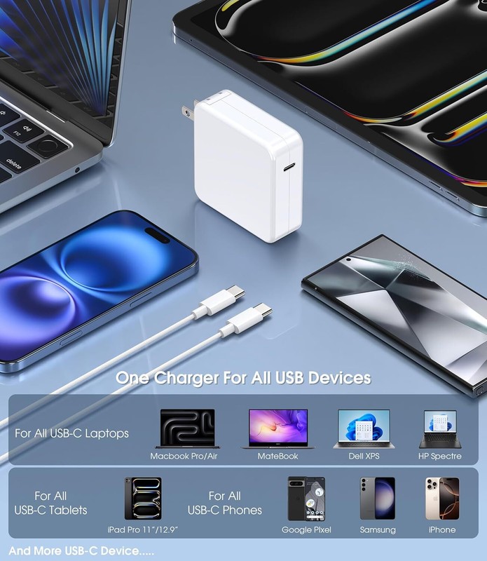 MacBook Pro Charger, 100W USB C Fast Charger Compatible,ipad Pro,Samsung Galaxy gallery