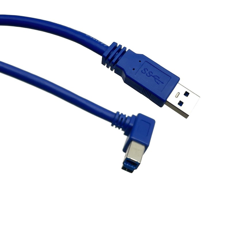 USB 3.0 Printer Cable Type A Male To Right Angle Type B Male Scanner 10FT