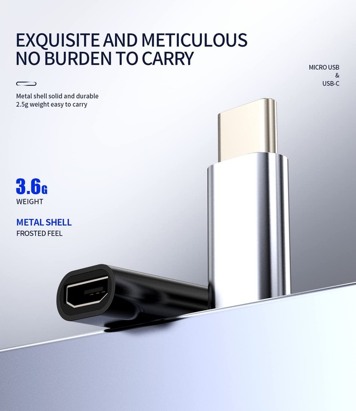 Micro USB Female to USB C Male(3pack) Adapter Android Port Charge Cable to Ty... gallery