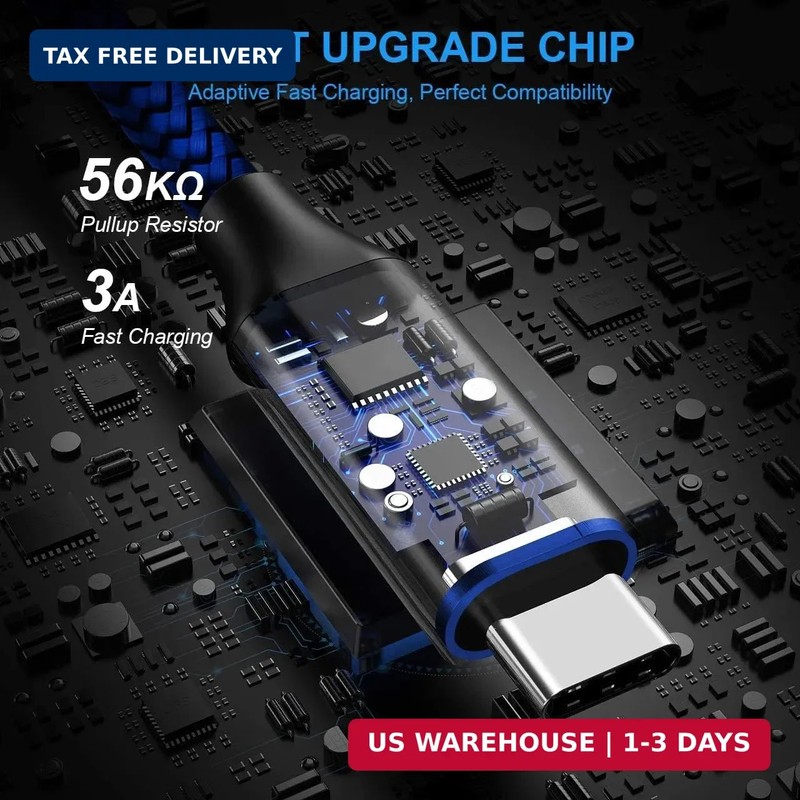 etguuds USB to USB C Cable 2ft, 2-Pack USB A to Type C Charger Cord Fast Chargin gallery