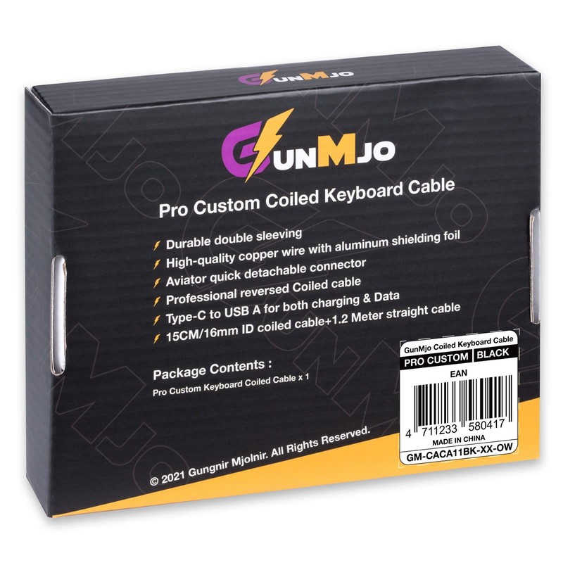 Pro Custom Coiled USB C Cable for Gaming Keyboard, Double-Sleeved Mechanical ... gallery