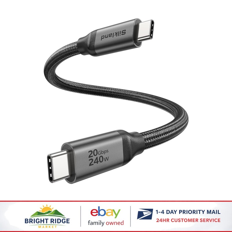 1FT USB C Data Cable with 240W Power Delivery and Universal Compatibility