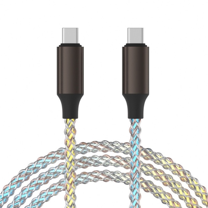 Universal Braided USB C Cable 66W Fast Charge LED Dynamic Lights Aluminum Alloy
