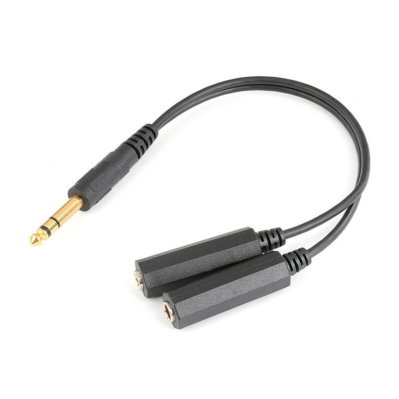 6.35mm 1/4 inch Stereo Audio male to Dual 6.35mm female Y Splitter Adapter Cable gallery