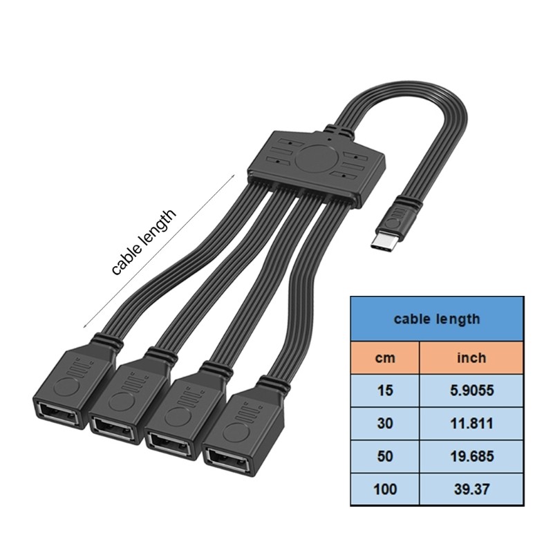 USB C Splitter Cable Extender With USB 2.0 Port For Fast Charging And Devices gallery
