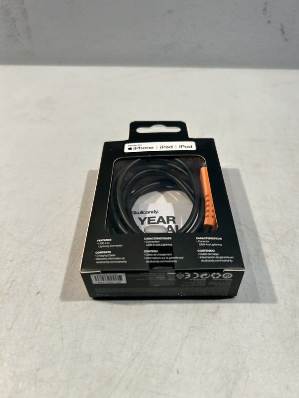 Skullcandy Line Round Charging Cable, USB-A to ightning True Black/Orange gallery