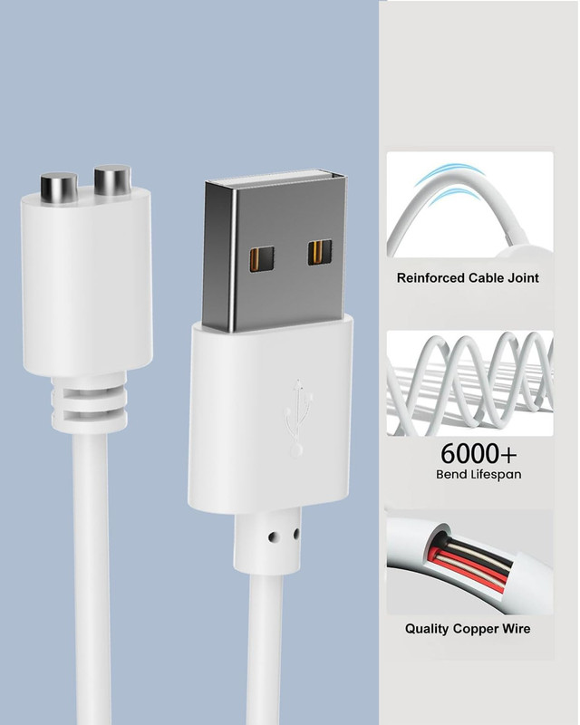 5Mm Magnetic USB DC Charger Cable, 2.7FT Replacement Charging Cord 2PACK gallery