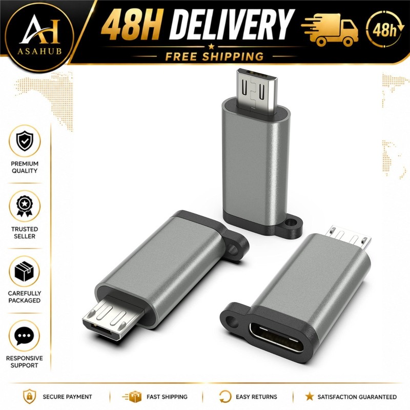 USB-C to Micro USB Adapter 3-Pack USB 2.0 Charge Data Sync ULIFTUS