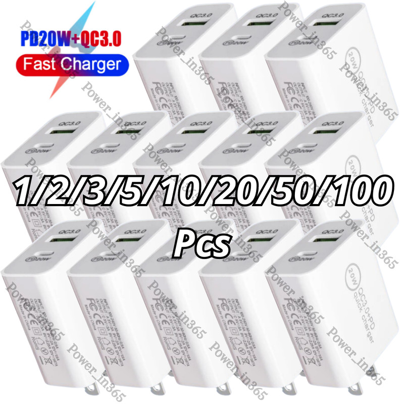 PD 20W USB-C Dual Port Adapter Wall Charger For iPhone 11 12 13 14 X Android Lot