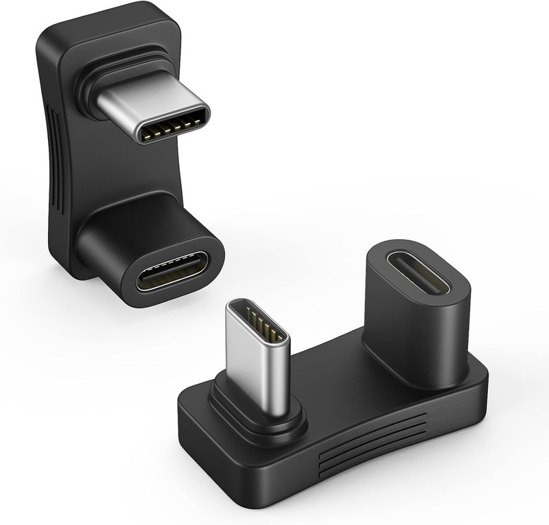 180 Degree Angle USB C Adapter 2 Pack, U Shape USB-C Adapter Connector with P... gallery