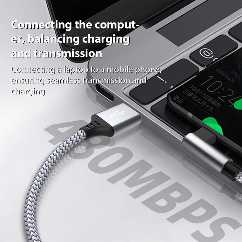 6A USB C Elbow Type C Fast Charge Cable Phone Extend Charging Cable For Samsung gallery