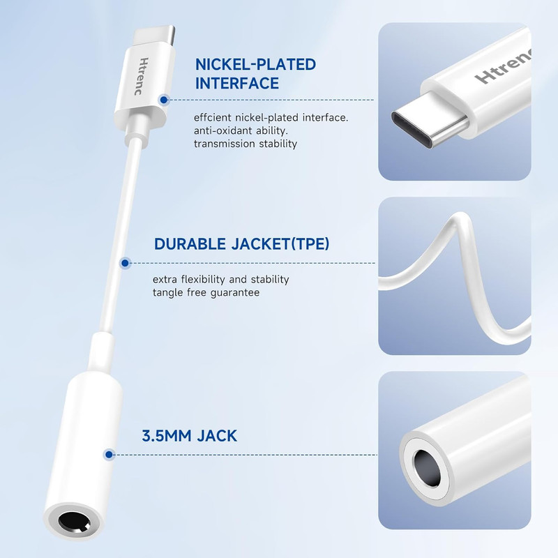 USB C to 3.5Mm Headphone Jack Adapter for Iphone17/ Iphone 16/16 Pro/15/15 Pro/P gallery