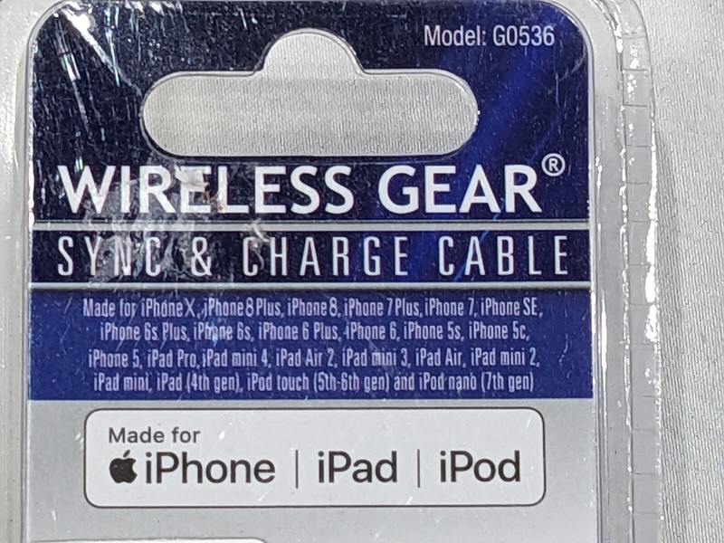 Wireless Gear Sync & Charge Cable~Made for iPhone~6 FT~Black~Brand New Sealed~ gallery