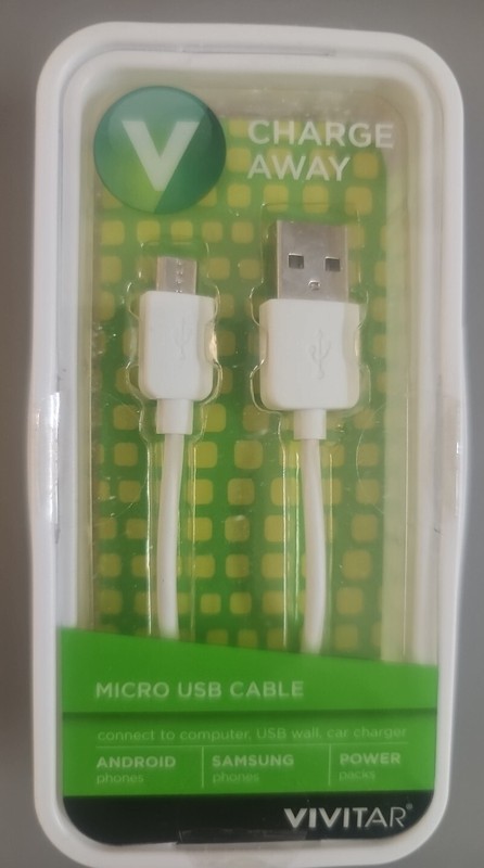 Vivitar VM10020-WHT-ALB 3 FT Micro USB Cable, White