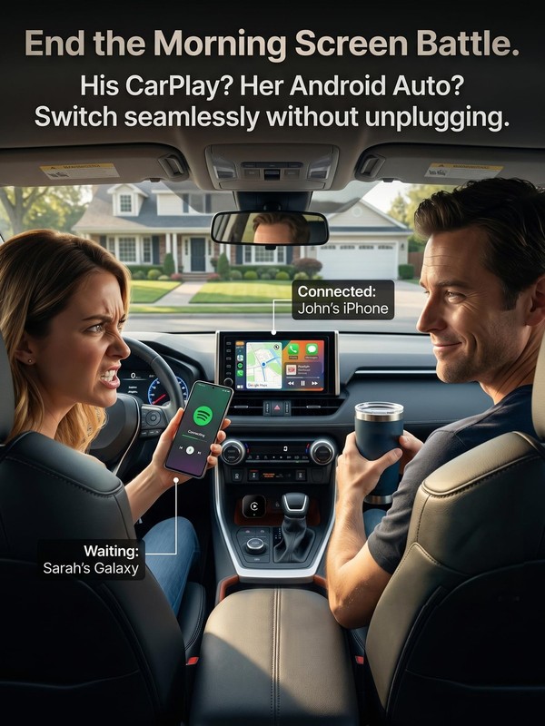 2-in-1 Wireless CarPlay & Android Auto Adapter 5.8GHz – Seamless Switch for M... gallery