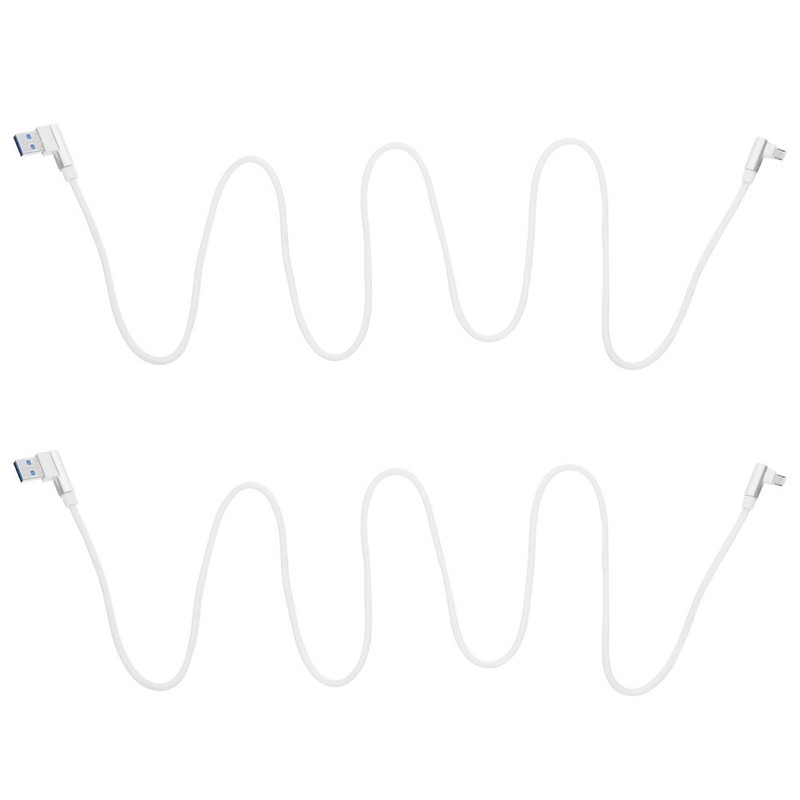 2Pcs Fast Charging Micro USB Cable Braided Nylon Double Elbow Durable for Gaming gallery