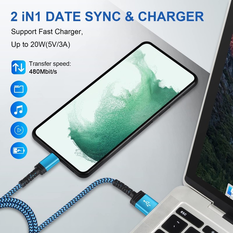 Galaxy S24 Type C Charger Fast Charging Cable 3/6/10FT 3.1A USB-A to USB C Ch... gallery