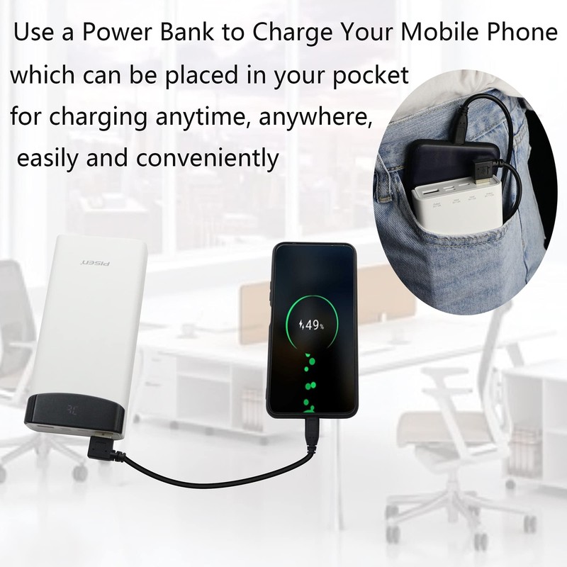 90 Degree USB Adapter Cable 25CM USB-A to USB-C Fast Charging Data Sync gallery
