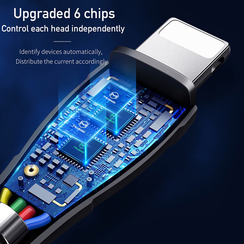 Mcdodo 3in1 Braided Type-C Micro USB Cable Charger for iPhone 12 11 Samsung S21 gallery
