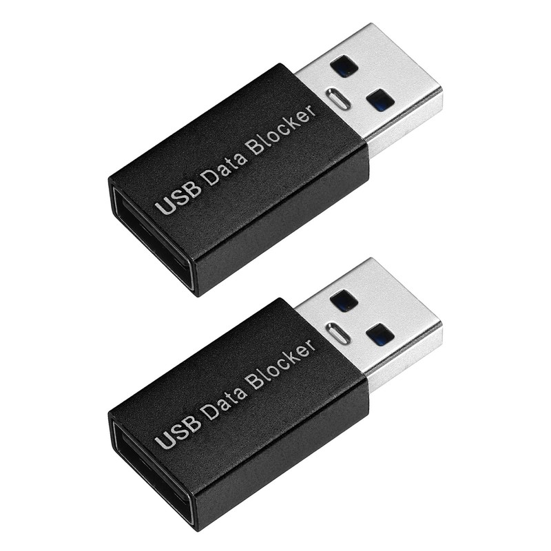 2 Pcs USB Data Blocker, USB A to A Data Protector, Black
