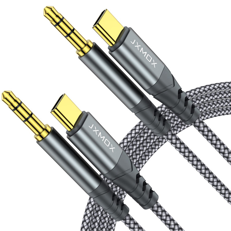 JXMOX USB C to 3.5Mm Audio Aux Jack Cable (4Ft 2-Pack), Type C to 3.5Mm
